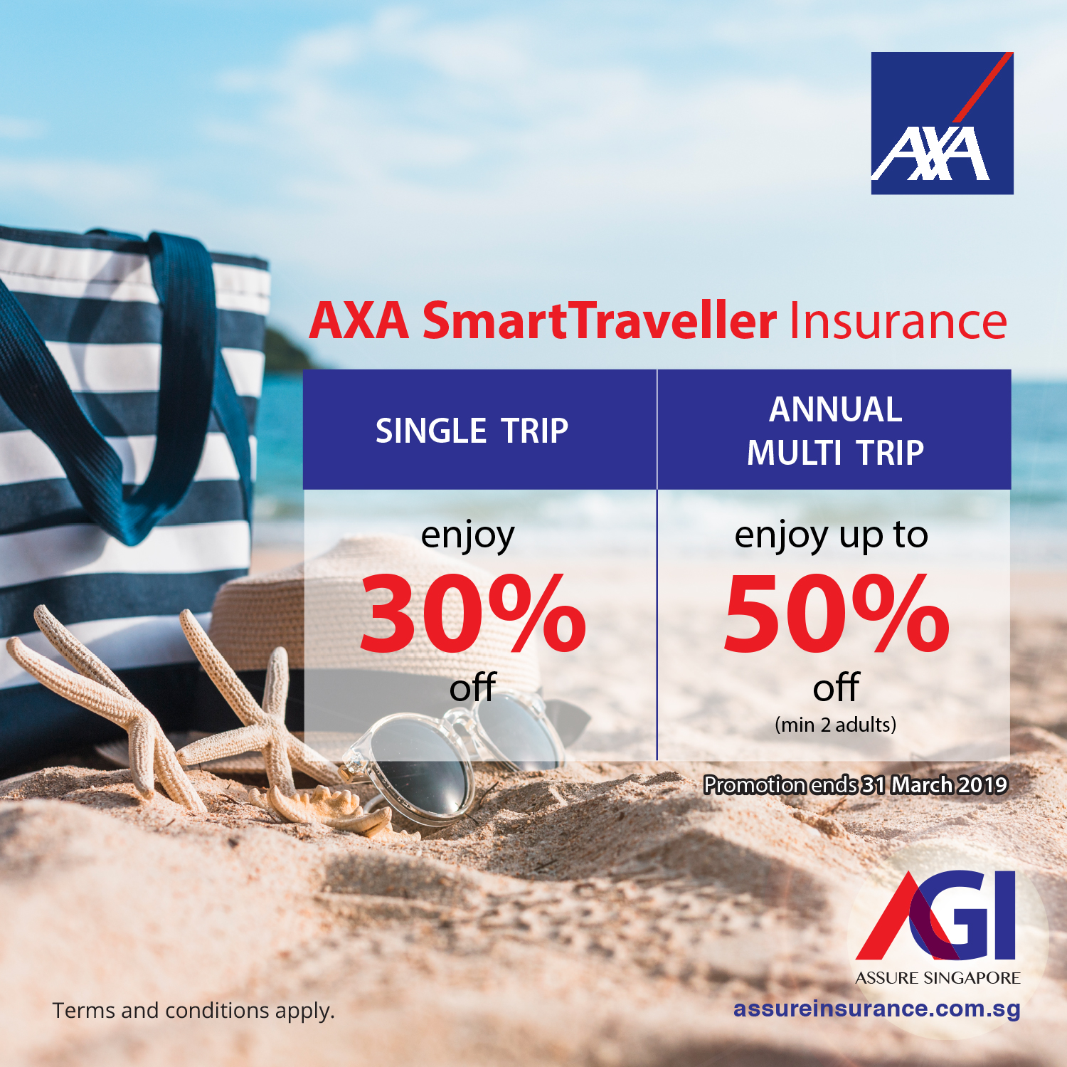 AXA Travel Insurance Promotion from now till 31 March 2019 - Assure